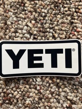 Yeti Black and White Rectangular Logo Sticker